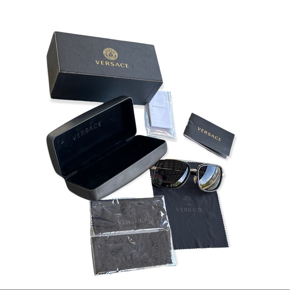 Versace Other - VERSACE MENS BLACK AVIATOR SUNGLASSES NEW